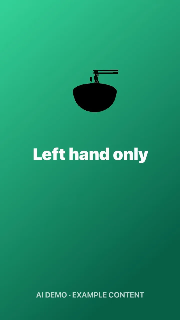 Left hand only