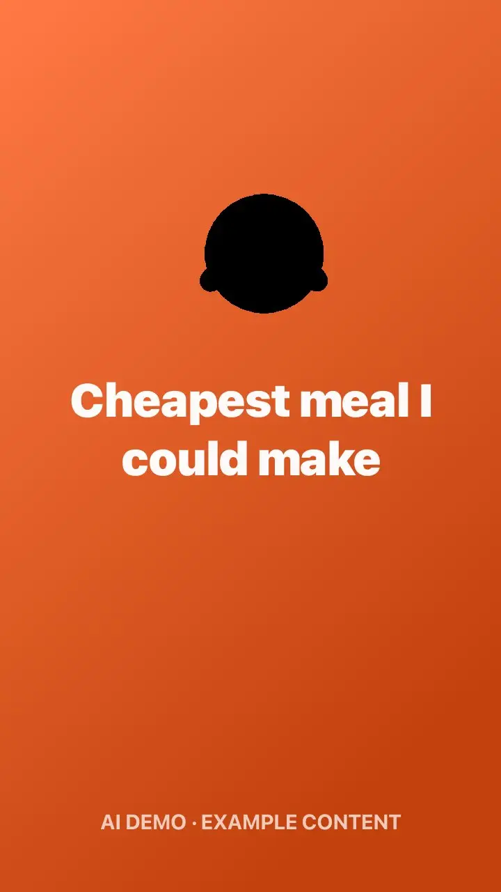 Cheapest meal I could make