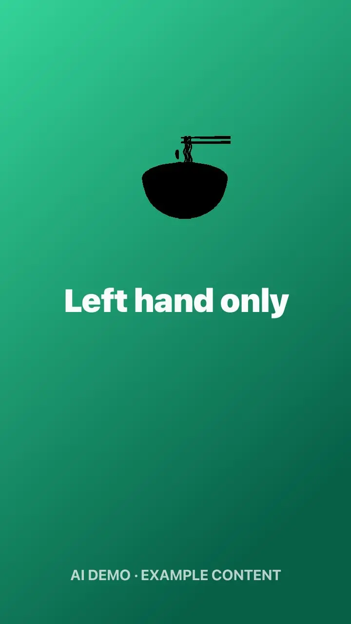 Left hand only