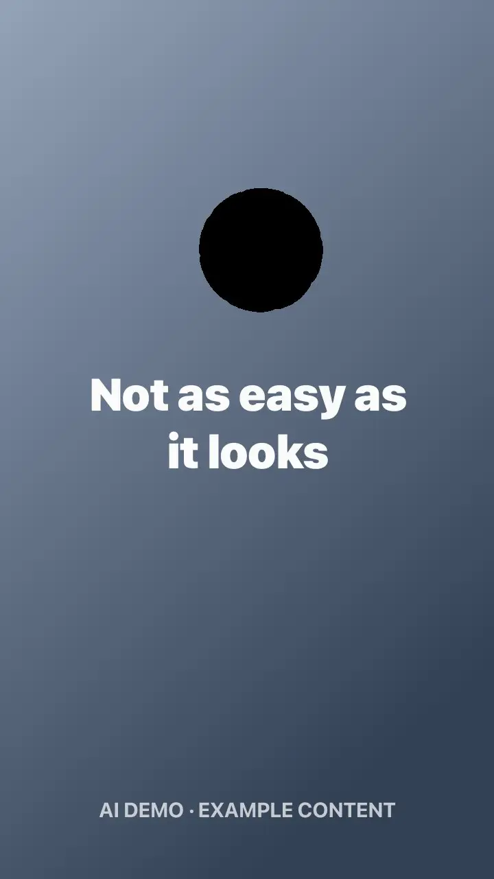 Not as easy as it looks
